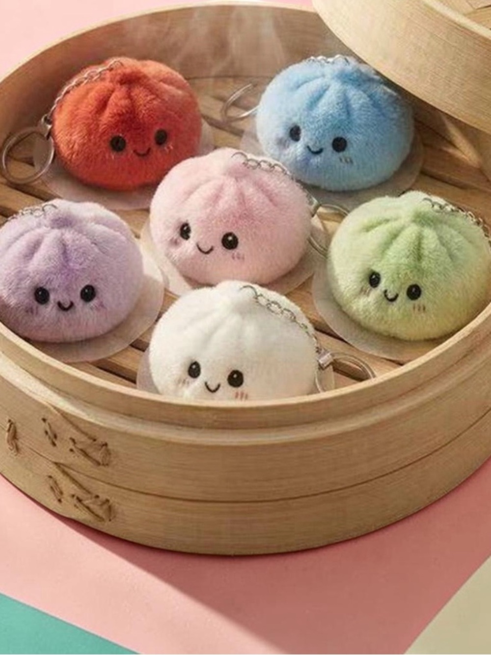 Plush Dumpling Keychain - Cute Multicolor Dumpling (Pick One)